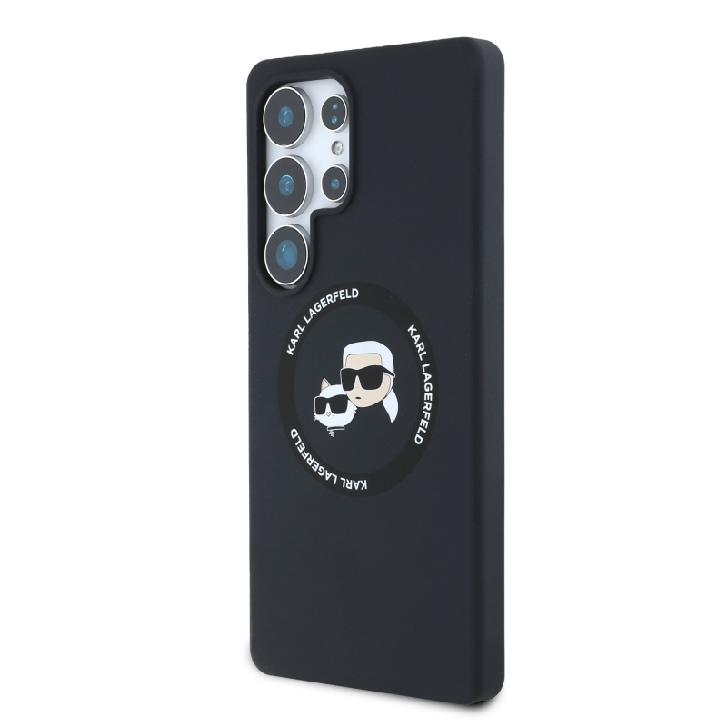 Karl Lagerfeld Liquid Silicone K&CH Heads MagSafe Zadný Kryt pre Samsung Galaxy S25 Ultra Black