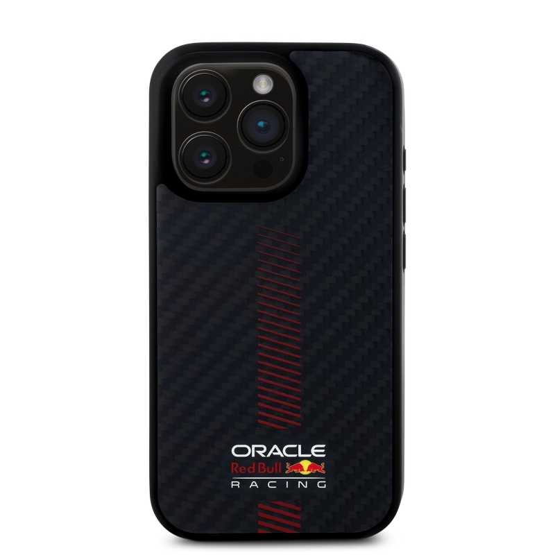 Red Bull Carbon Powerbar MagSafe Zadný Kryt pre iPhone 15 Pro Black