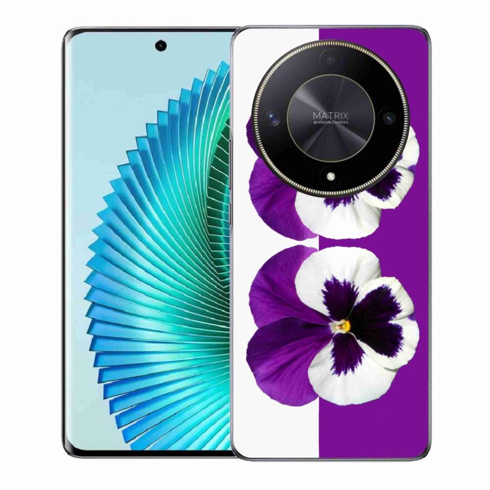 Gélový kryt mmCase na Honor Magic 6 Lite 5G - fialovobiely kvet