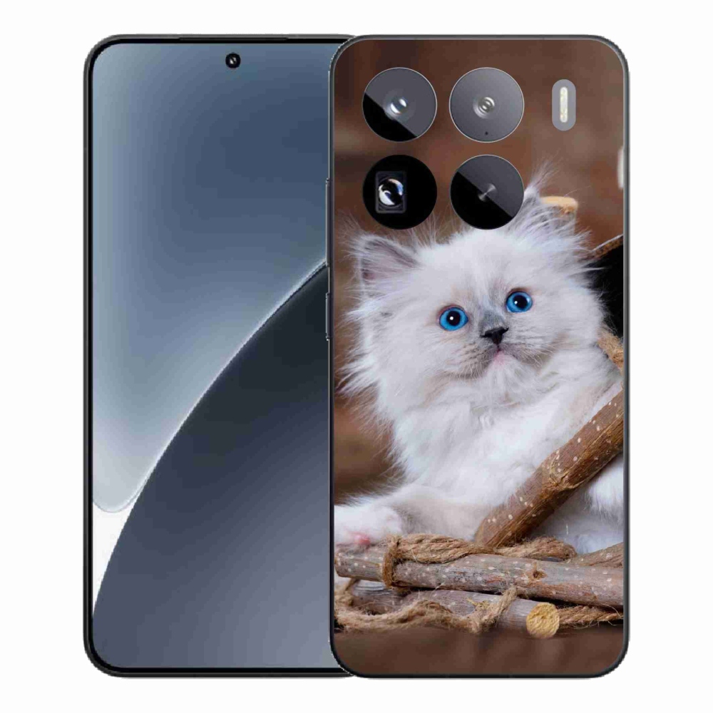 Gélový kryt mmCase na Xiaomi 15 Pro - biele mačiatko