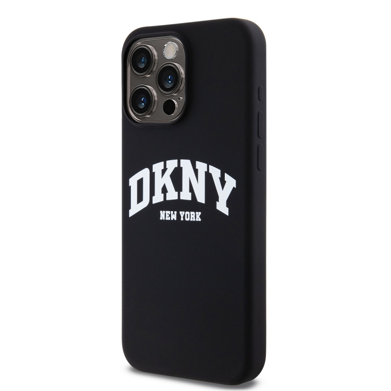 DKNY Liquid Silicone Arch Logo MagSafe Zadný Kryt pre iPhone 14 Pro Black