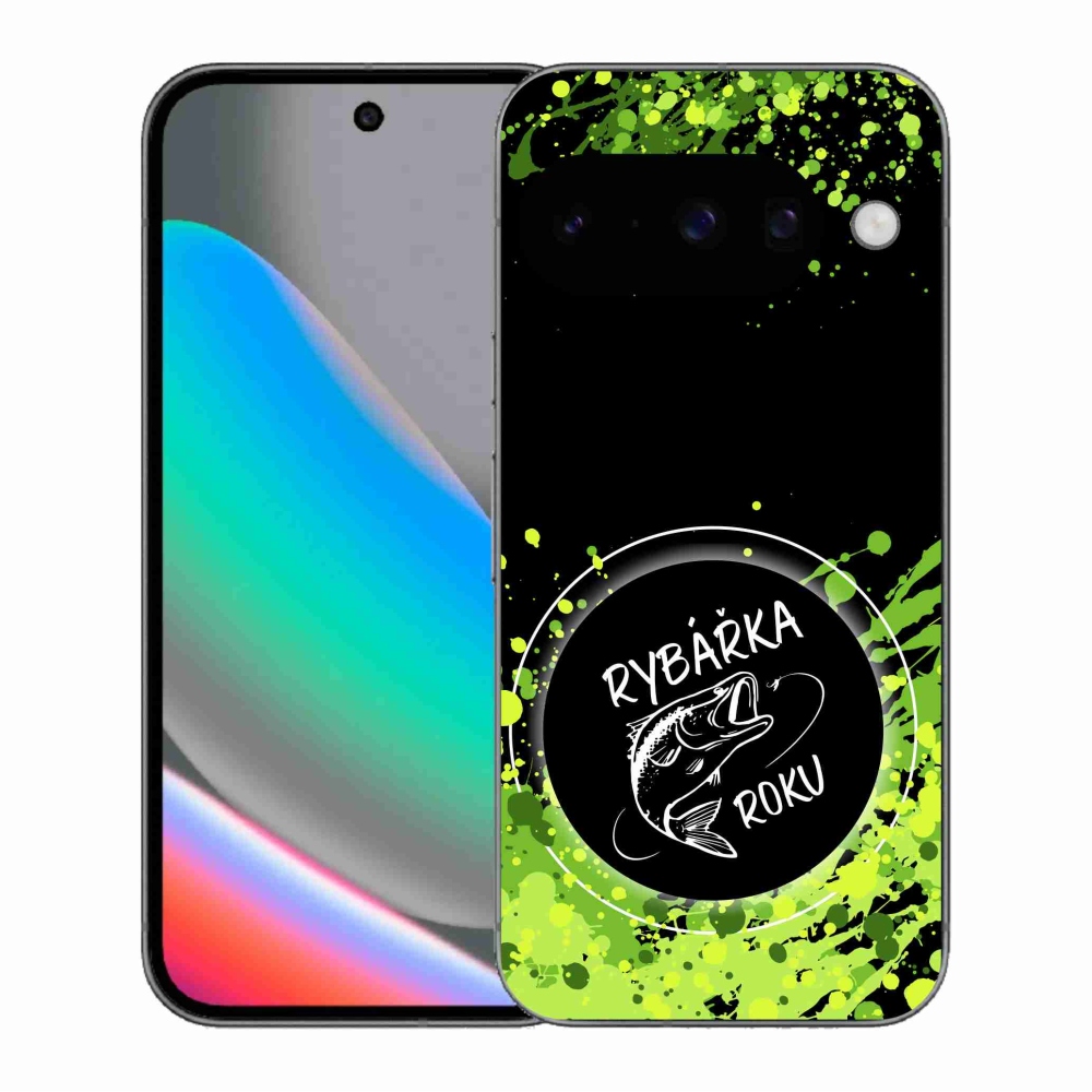 Gélový kryt mmCase na Google Pixel 10 - rybárka roku čierne pozadie