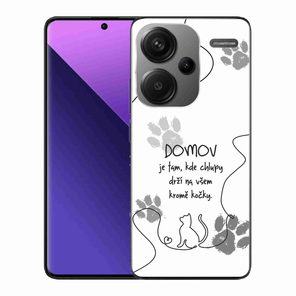 Gélový kryt mmCase na Xiaomi Redmi Note 13 Pro+ 5G - mačacie motív biele pozadie
