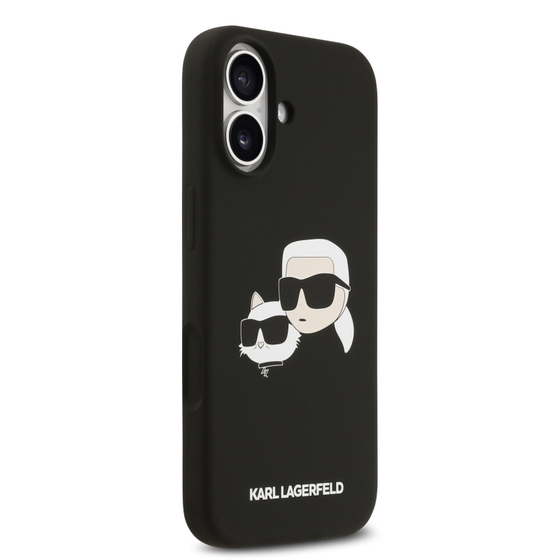 Karl Lagerfeld Liquid Silicone Double Heads MagSafe zadný kryt pre iPhone 17 Black