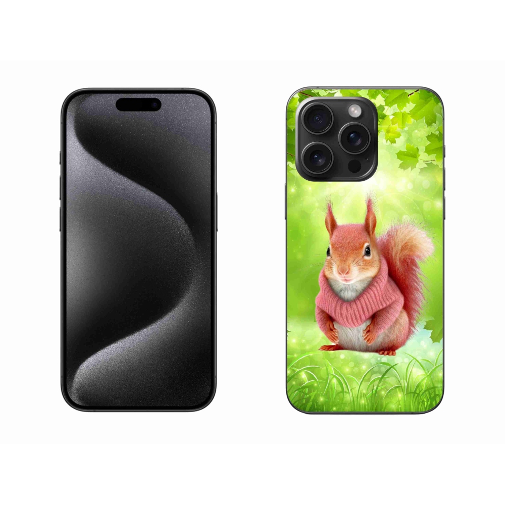 Gélový kryt mmCase na iPhone 15 Pro Max - veverička vo svetri
