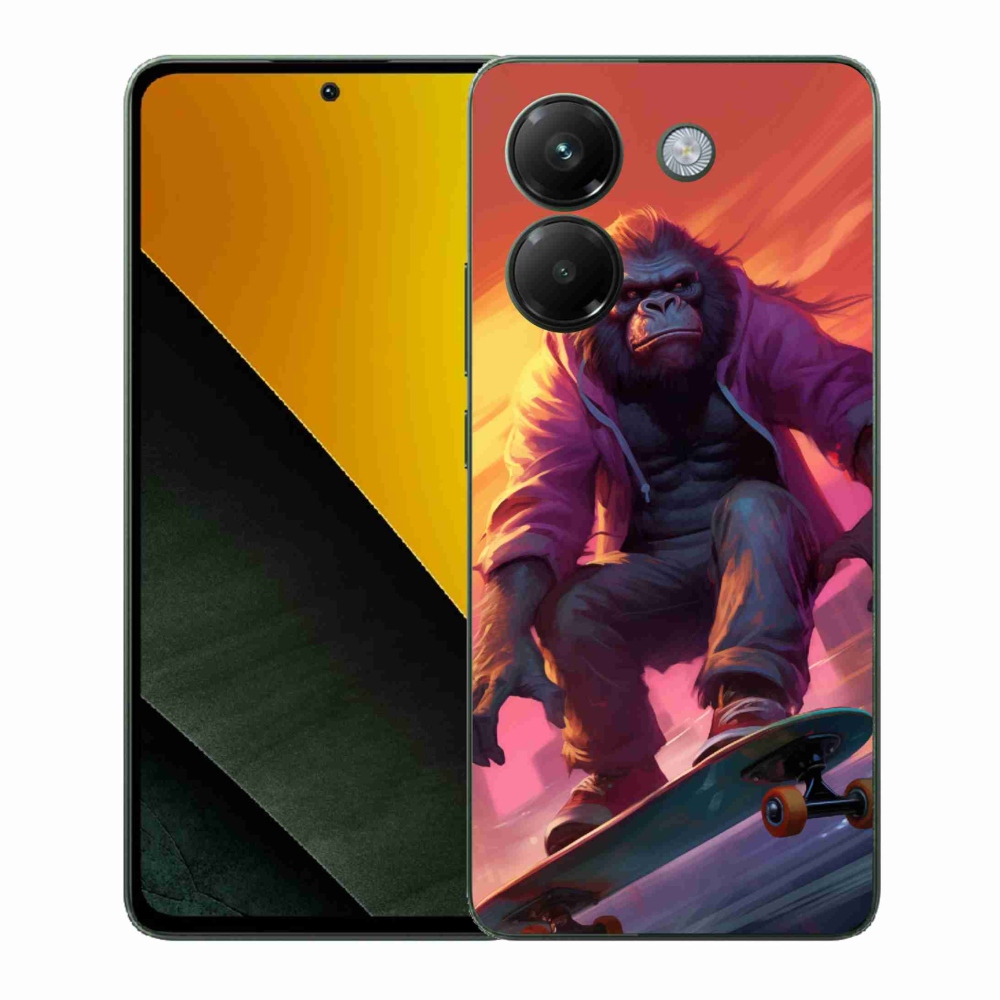 Gélový kryt mmCase na Xiaomi Poco M7 Pro 5G - gorila na skateboarde