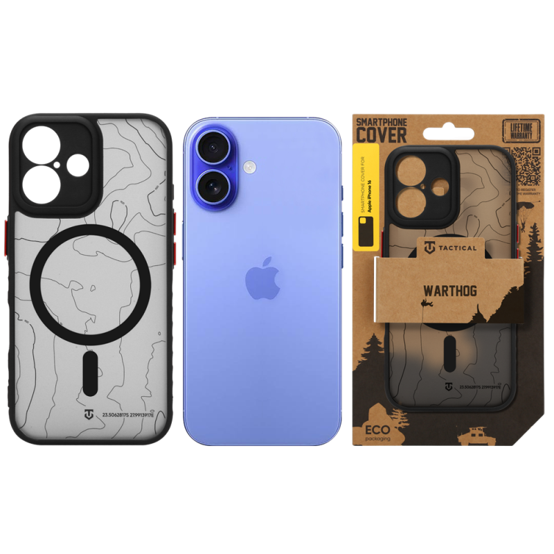 Tactical MagForce Warthog – puzdro pre Apple iPhone 16 v farbe Asphalt