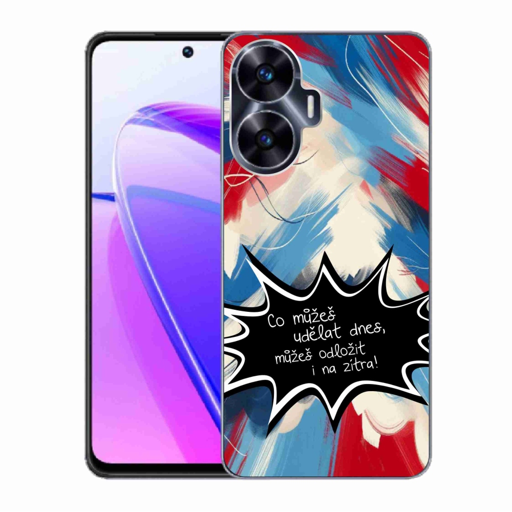 Gélový kryt mmCase na Realme C55 - vtipný text 9 čierne pozadie
