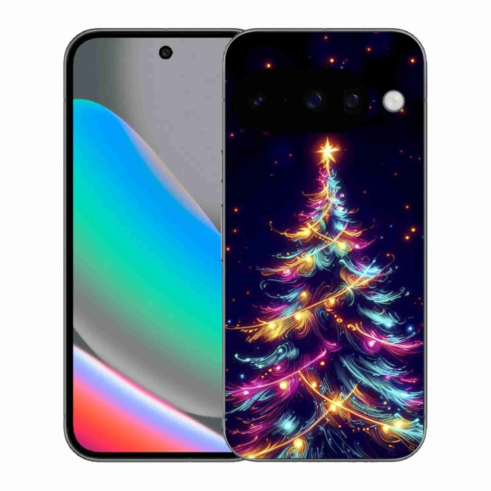 Gélový kryt mmCase na Google Pixel 10 - neónový vianočný stromček