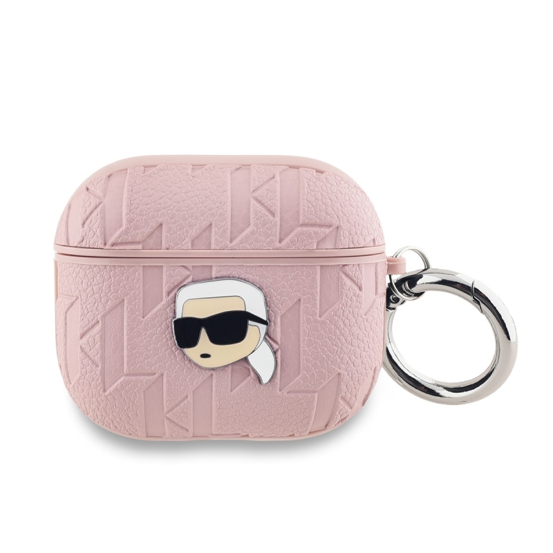 Karl Lagerfeld PU Embossed Karl Head Puzdro pre AirPods 3 Pink