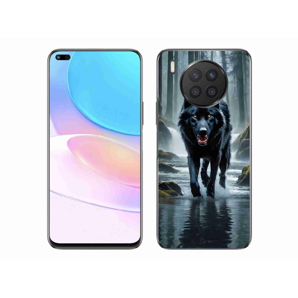 Gelový kryt mmCase na Huawei Nova 8i - černý vlk