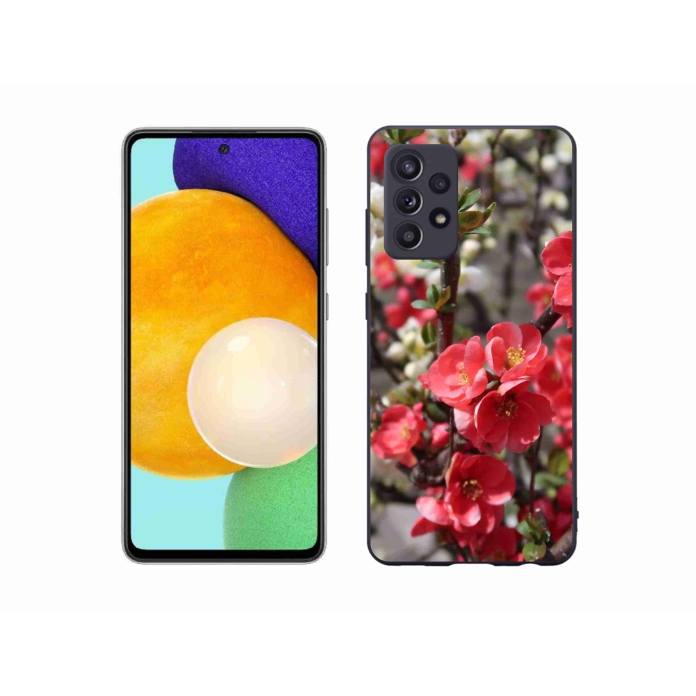 Gélový kryt mmCase na Samsung Galaxy A52/A52 5G - červené kvety