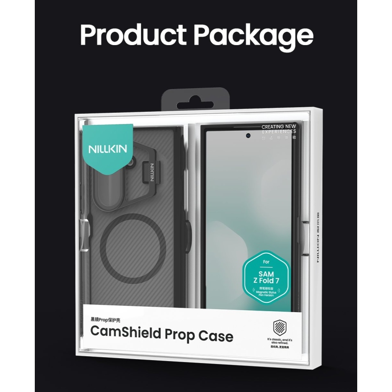 Nillkin CamShield Prop Magnetic Pen Slot Zadný kryt pre Samsung Galaxy Z Fold 7 Transparent Black