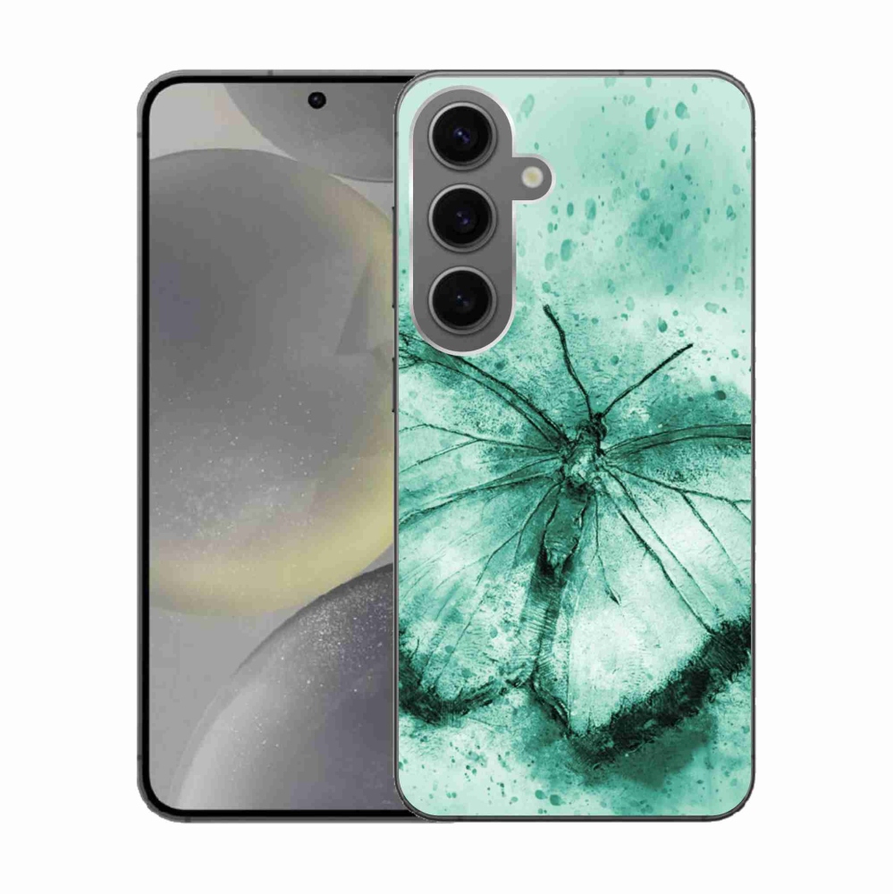 Gélový obal mmCase na Samsung Galaxy S24 - zelený motýľ