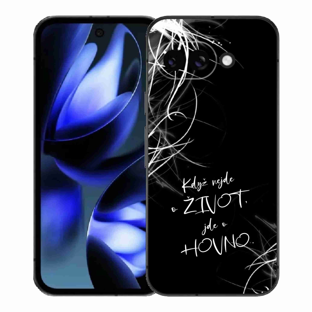 Gélový kryt mmCase na Google Pixel 9a - vtipný text 16 čierne pozadie