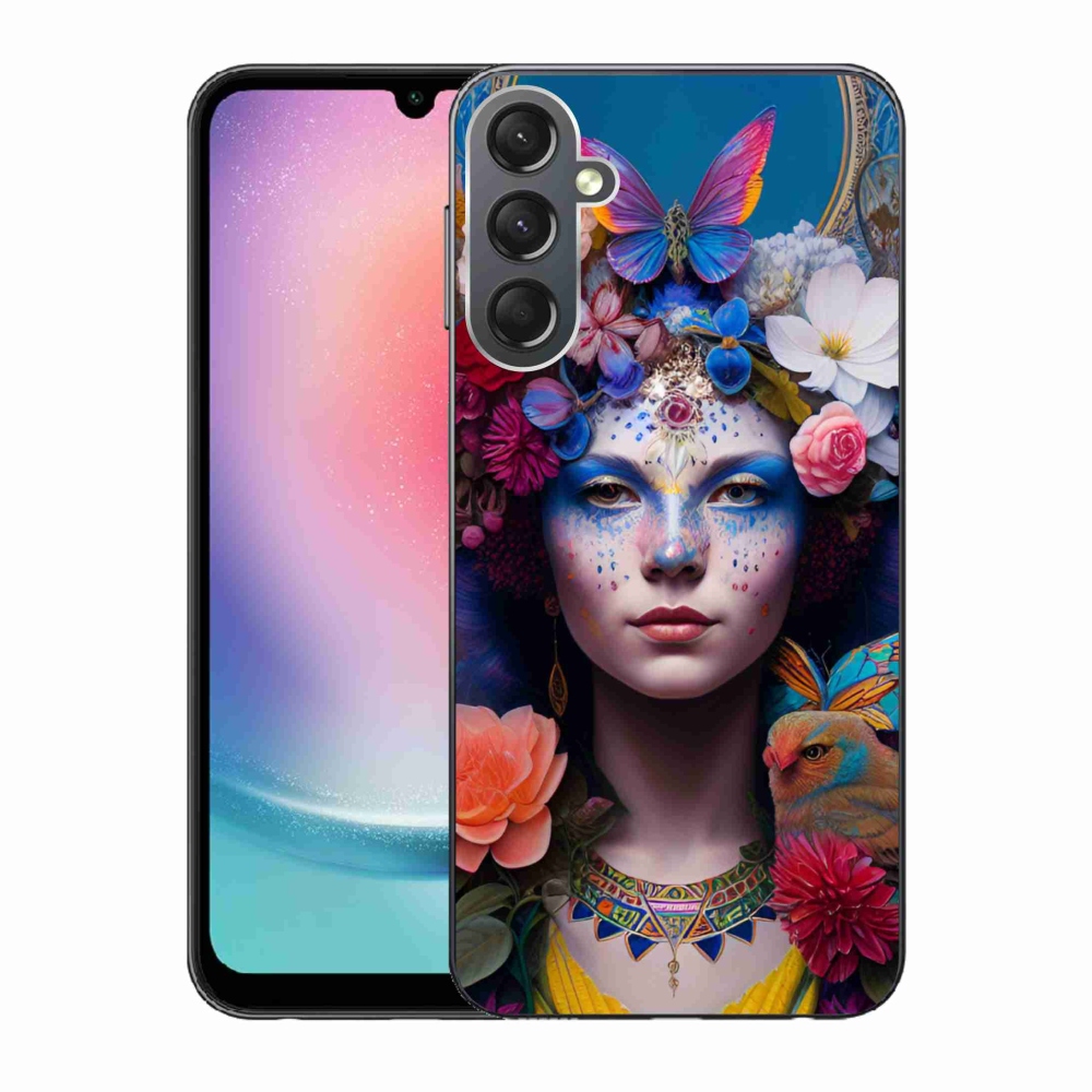 Gélový kryt mmCase na Samsung Galaxy A24 - žena s kvetinami