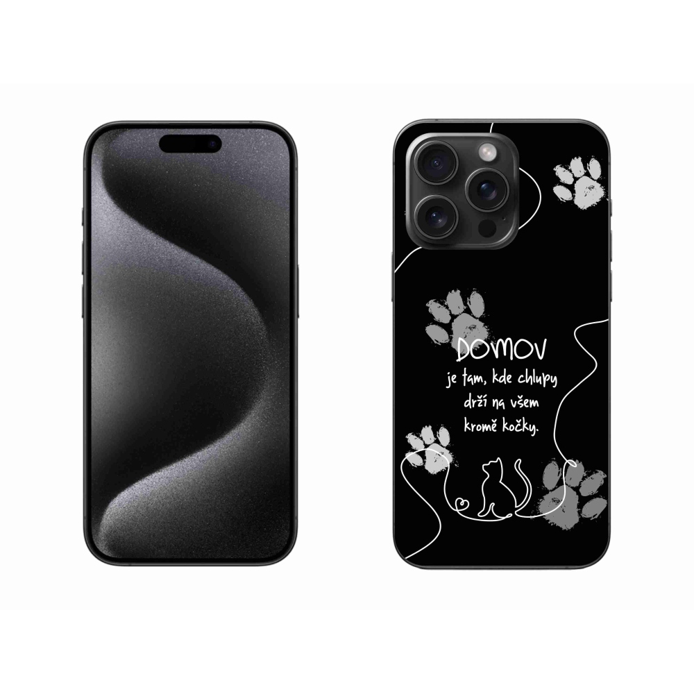 Gélový kryt mmCase na iPhone 15 Pro Max - mačacie motív čierne pozadie