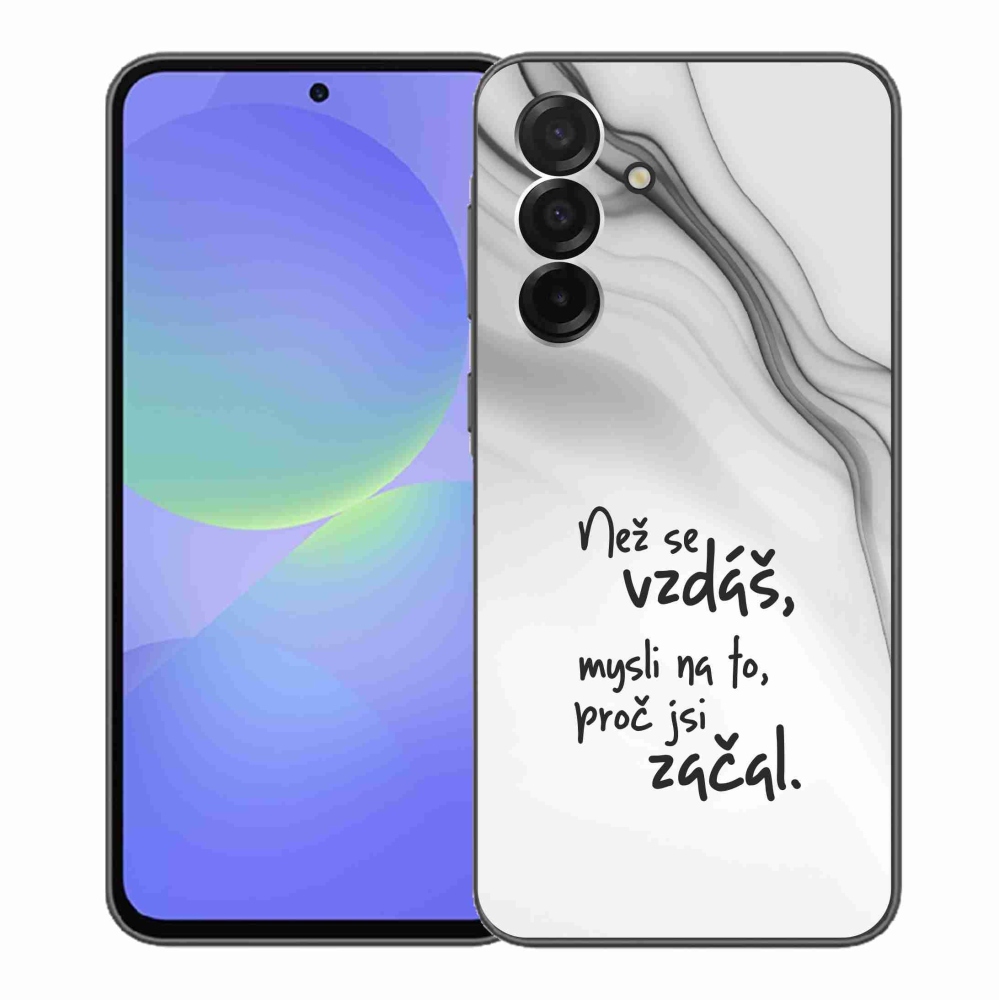 Gélový kryt mmCase na Samsung Galaxy A36 5G - citát 2 biele pozadie