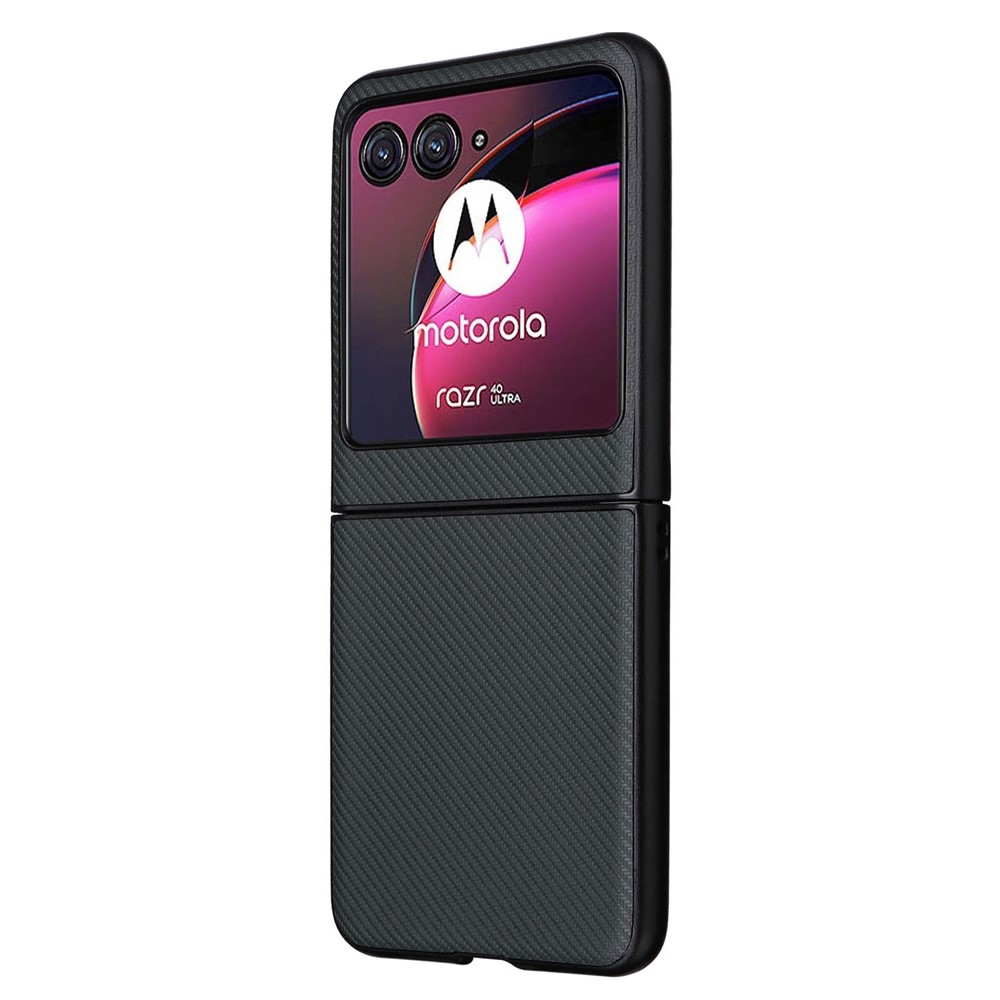 Textúry plastový kryt s umelou kožou na Motorola Razr 40 Ultra 5G - zelený