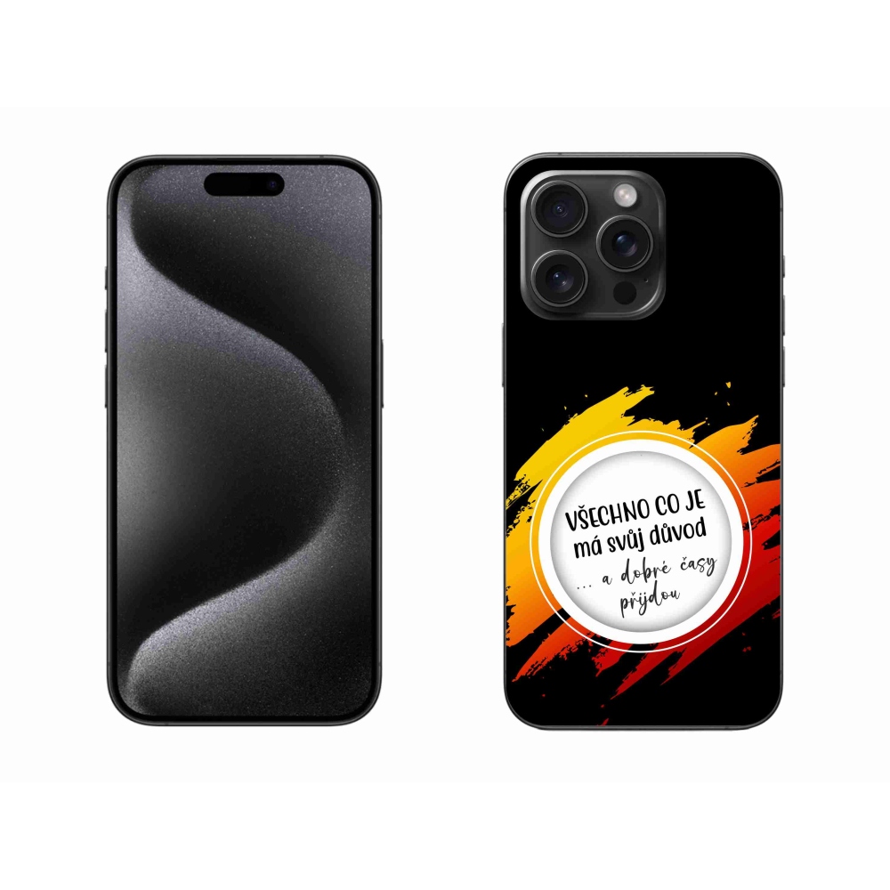 Gélový kryt mmCase na iPhone 15 Pro Max - citát 3 čierne pozadie