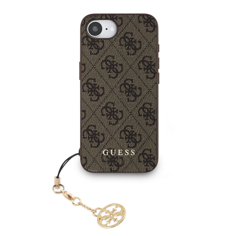 Guess 4G Charm Zadný Kryt pre iPhone 16e Tone on Tone Brown