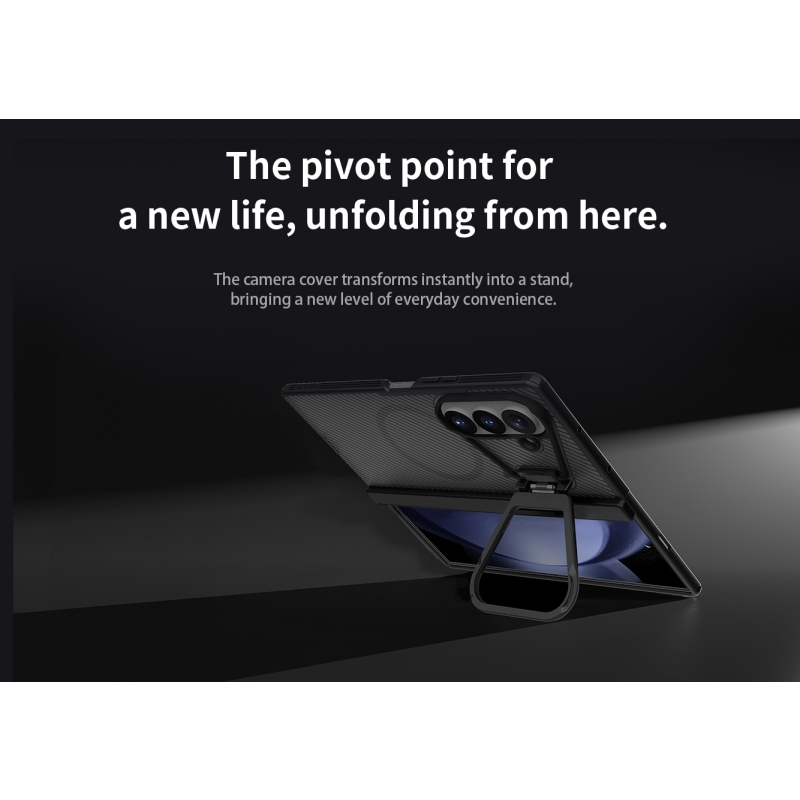Nillkin CamShield Prop Magnetic (transparentné sklo) Zadný kryt pre Samsung Galaxy Z Fold 8 Ultra, transparentný, čierny