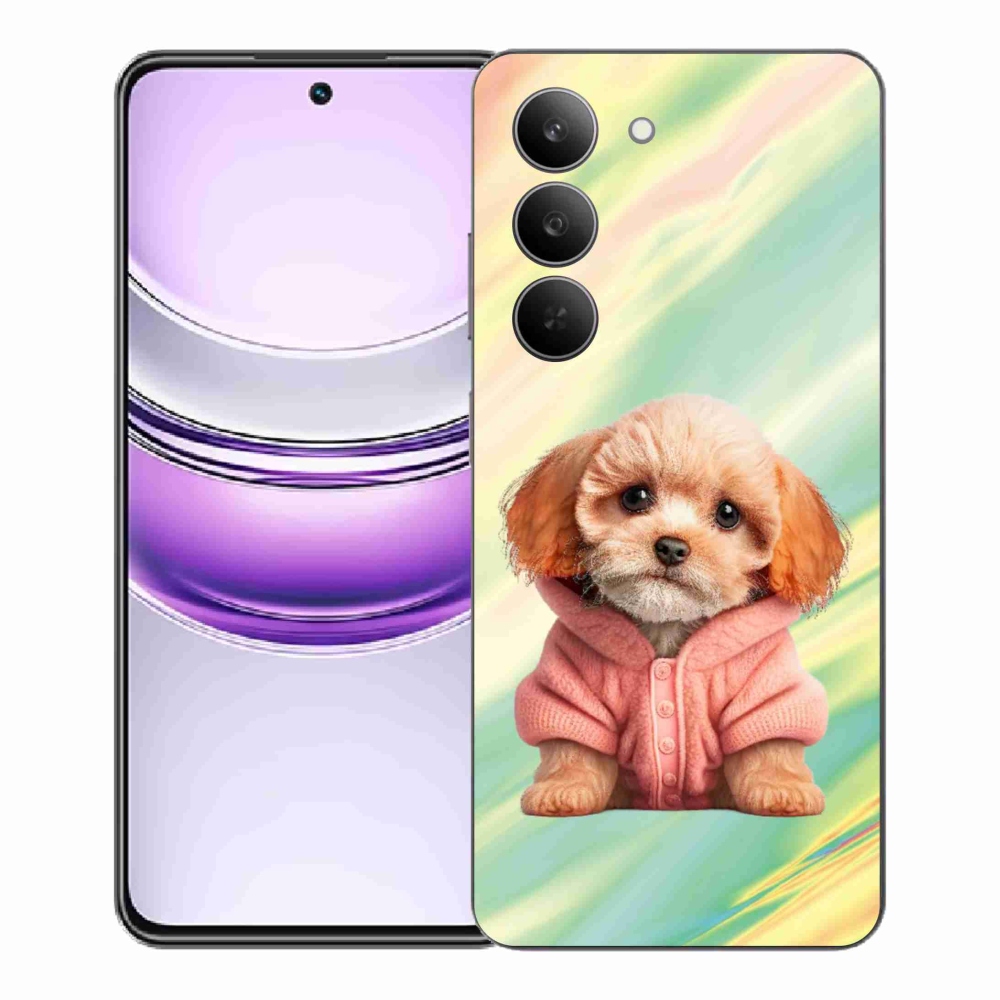 Gélový kryt mmCase na Realme 14x 5G - šteňa vo svetri