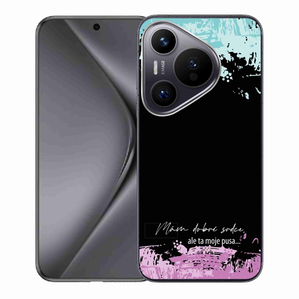 Gélový kryt mmCase na Huawei Pura 70 - vtipný text 3 čierne pozadie