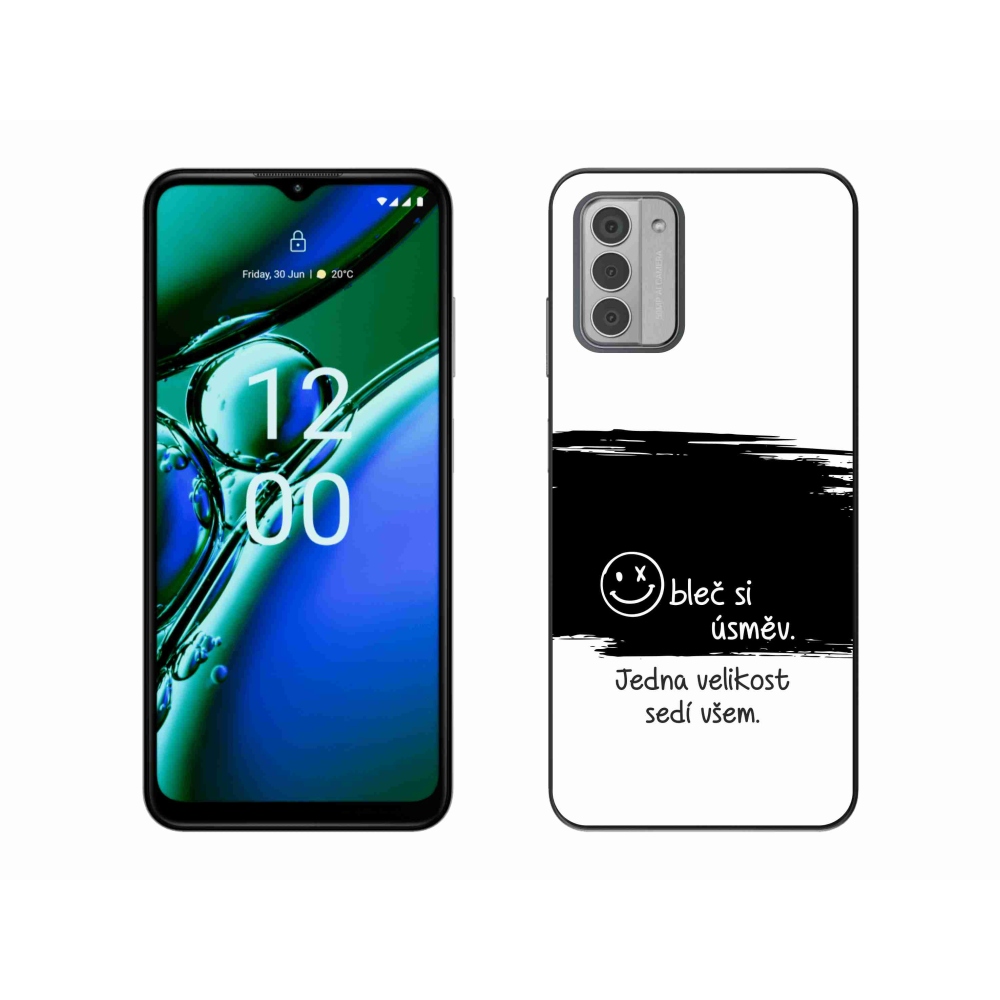 Gélový kryt mmCase na Nokia G42 - vtipný text 8 čiernobiele pozadie