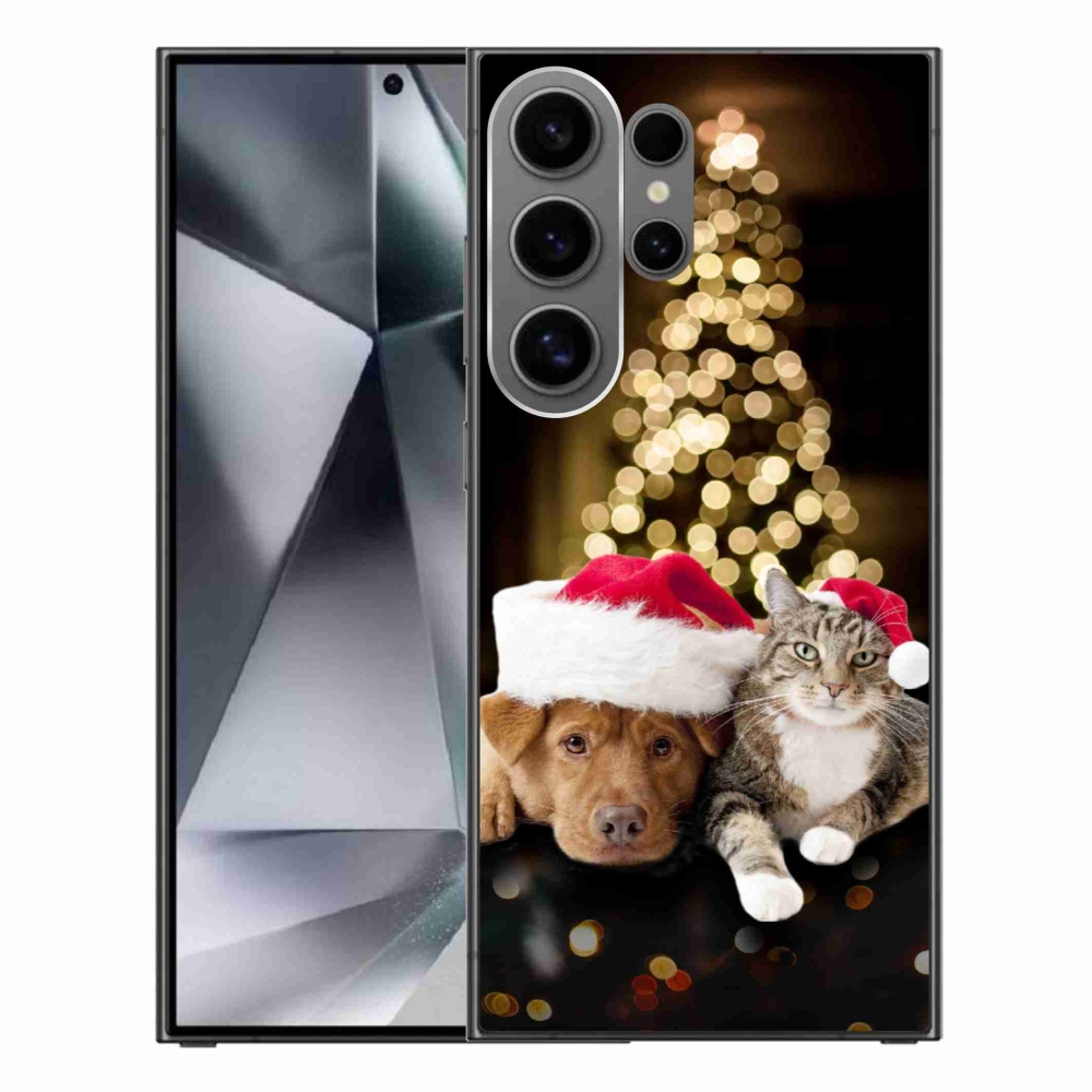 Gélový kryt mmCase na Samsung Galaxy S24 Ultra - vianočný pes a mačka
