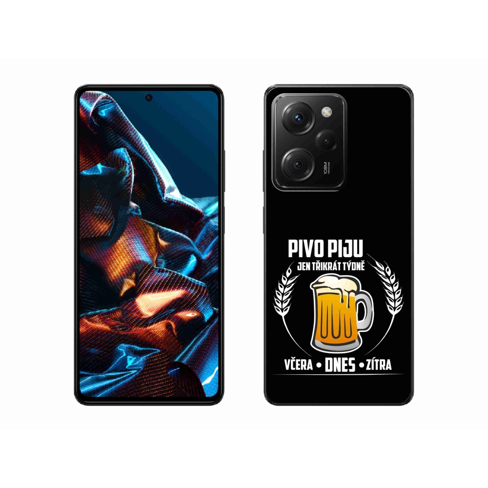 Gélový kryt mmCase na Xiaomi Poco X5 Pro 5G - pivný motív čierne pozadie