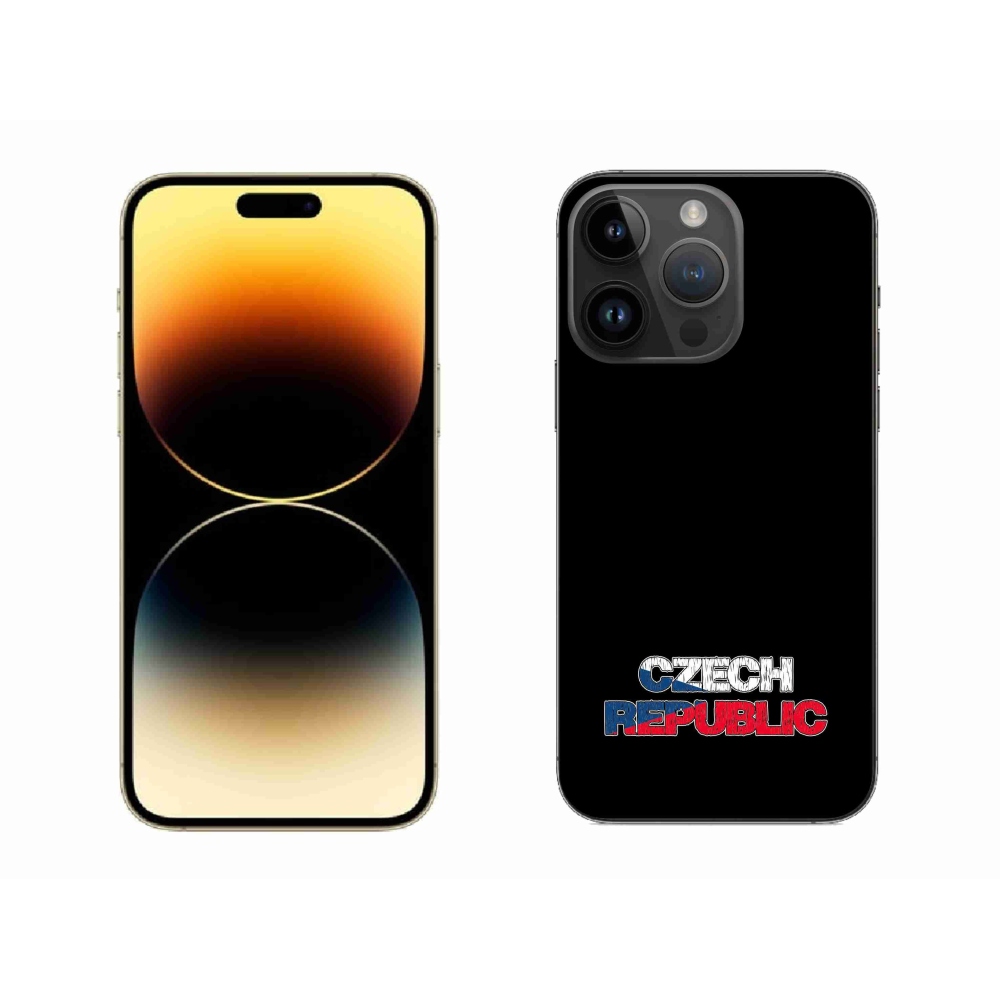Gélový kryt mmCase na iPhone 14 Pro Max 6.7 - Czech Republic čierne pozadie