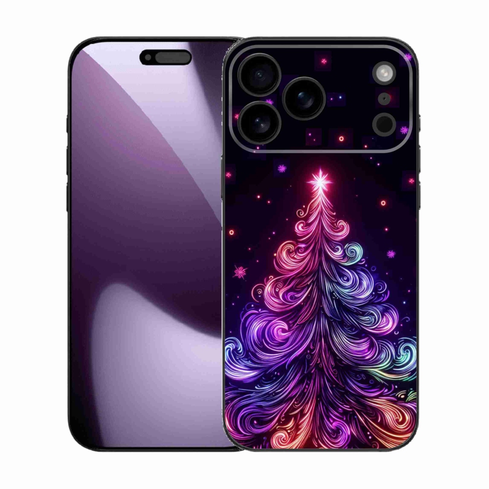 Gélový kryt mmCase na iPhone 17 Pro Max - neónový vianočný stromček 1
