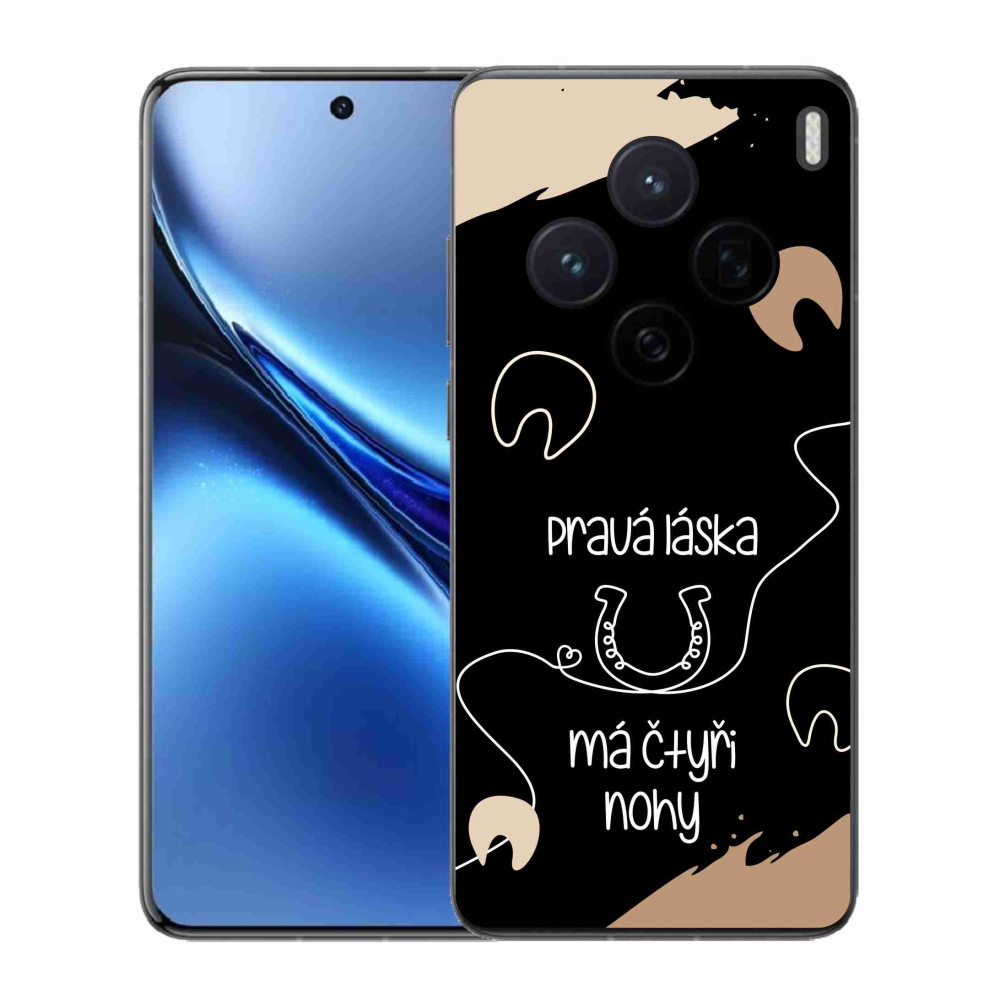 Gélový kryt mmCase na Vivo X200 5G - konský motív čierne pozadie