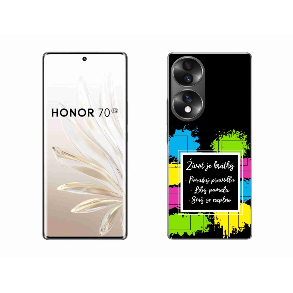 Gélový kryt mmCase na Honor 70 - citát 5 čierne pozadie