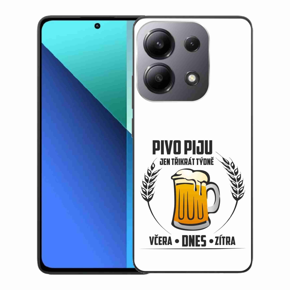 Gélový kryt mmCase na Xiaomi Redmi Note 13 - pivný motív biele pozadie