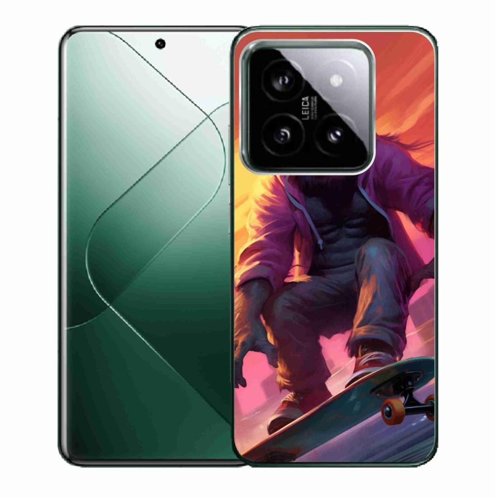 Gélový kryt mmCase na Xiaomi 14 - gorila na skateboarde