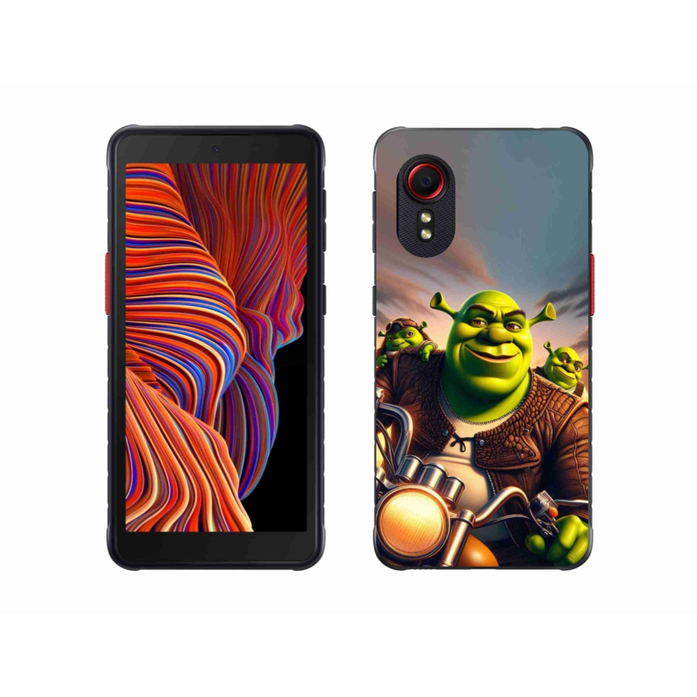 Gélový kryt mmCase na Samsung Galaxy Xcover 5 - shrek na motorke