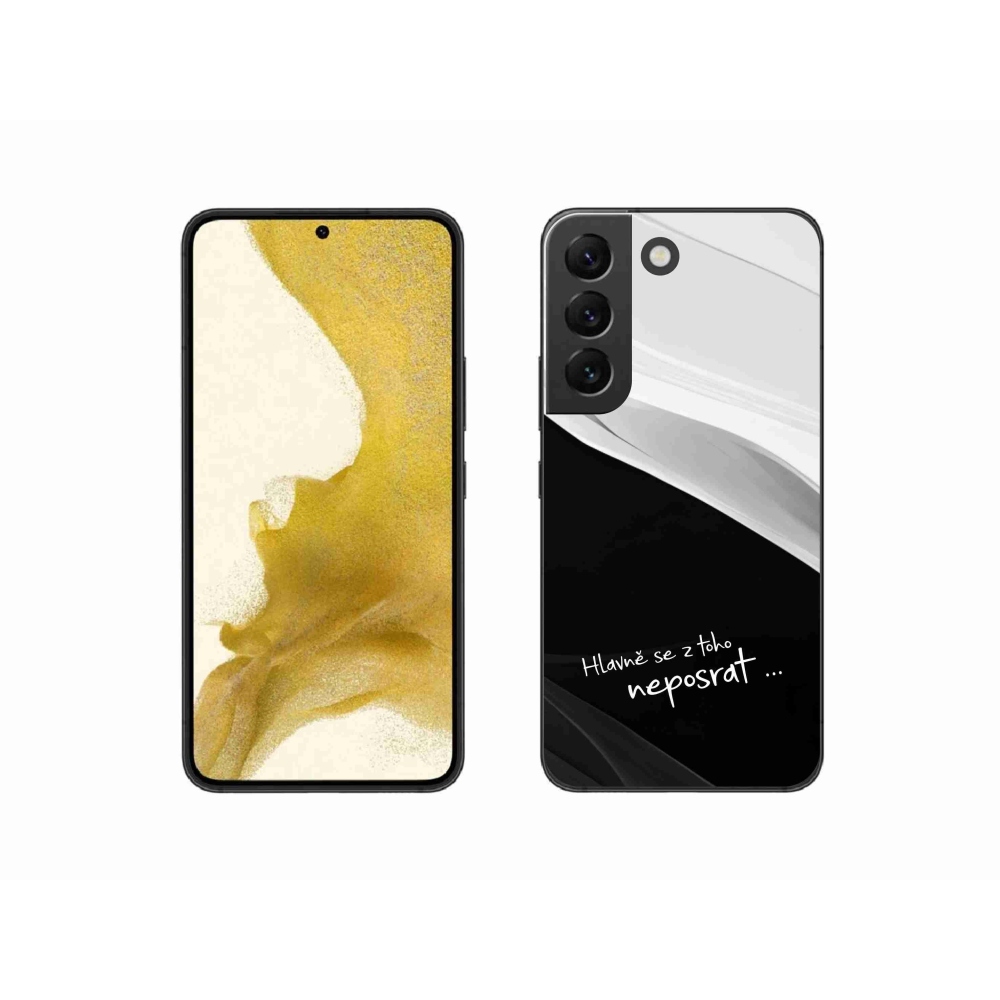 Gélový kryt mmCase na Samsung Galaxy S22 5G - vtipný text 13 čiernobiele pozadie