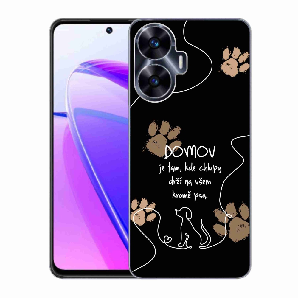 Gélový kryt mmCase na Realme C55 - psí motív čierne pozadie