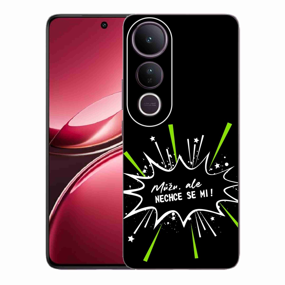 Gélový kryt mmCase na Vivo V50 Lite 4G/5G - vtipný text 11 čierne pozadie