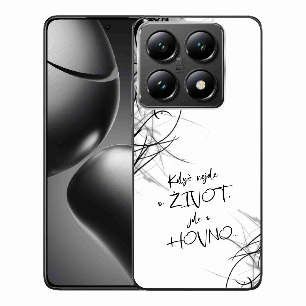 Gélový kryt mmCase na Xiaomi 14T Pro - vtipný text 16 biele pozadie