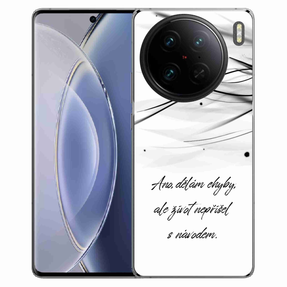 Gélový kryt mmCase na Vivo X90 Pro - citát biele pozadie