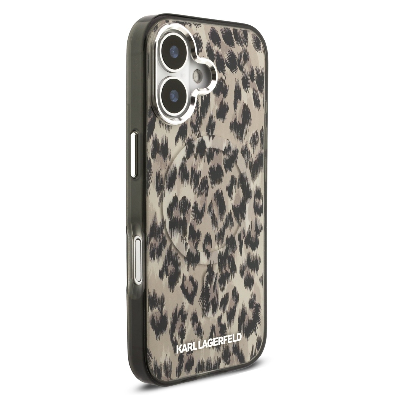 Karl Lagerfeld IML Leopard MagSafe Zadný Kryt pre iPhone 17 Brown