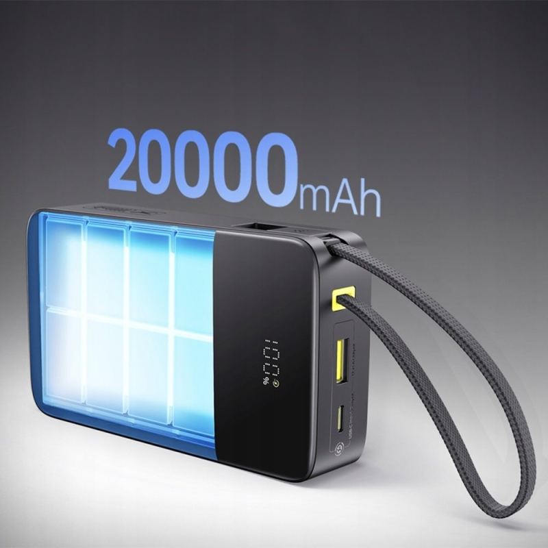 Powerbanka Baseus EnerFill FC51 Bipow 2 Pro 22,5 W s integrovaným káblom, 20 000 mAh, Cosmic Black