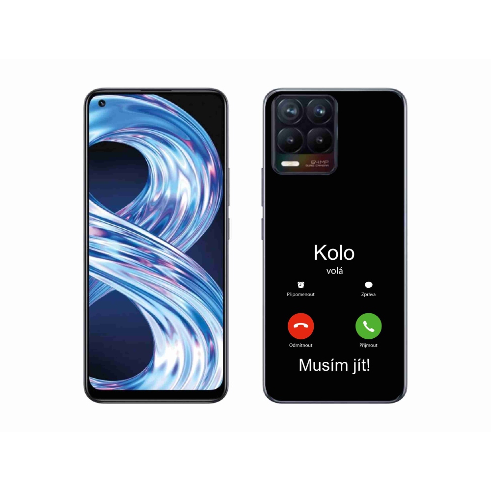 Gélový kryt mmCase na Realme 8 4G - kolo volá čierne pozadie
