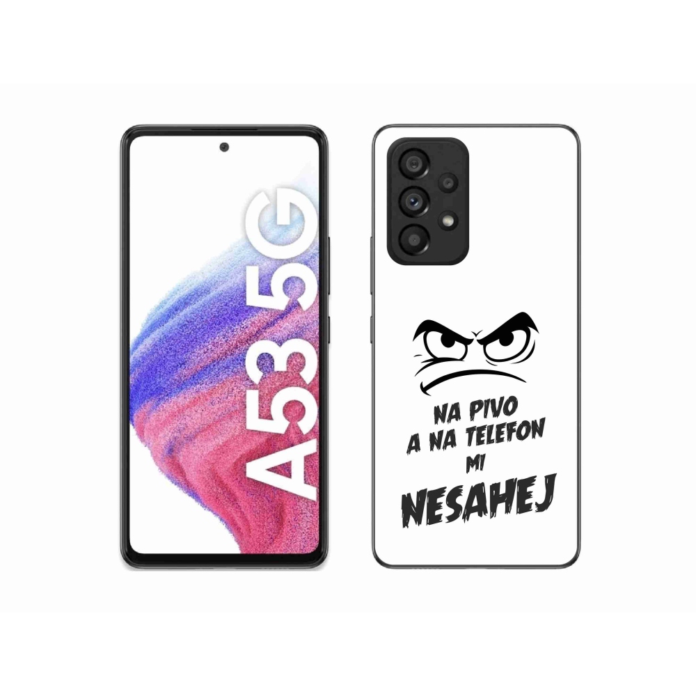Gélový kryt mmCase na Samsung Galaxy A53 5G - pivný motív 2 biele pozadie