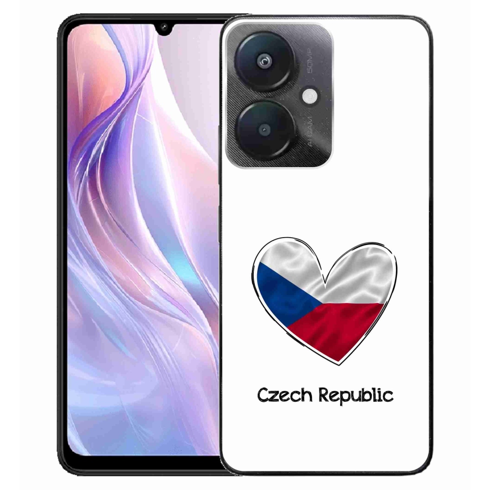Gélový kryt mmCase na Xiaomi Redmi 13C 5G - vlajka srdca biele pozadie