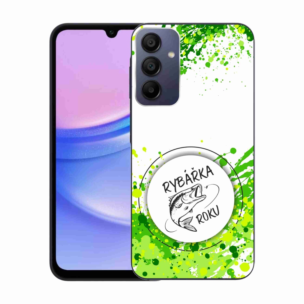 Gélový kryt mmCase na Samsung Galaxy A15 4G/5G - rybárka roka biele pozadie