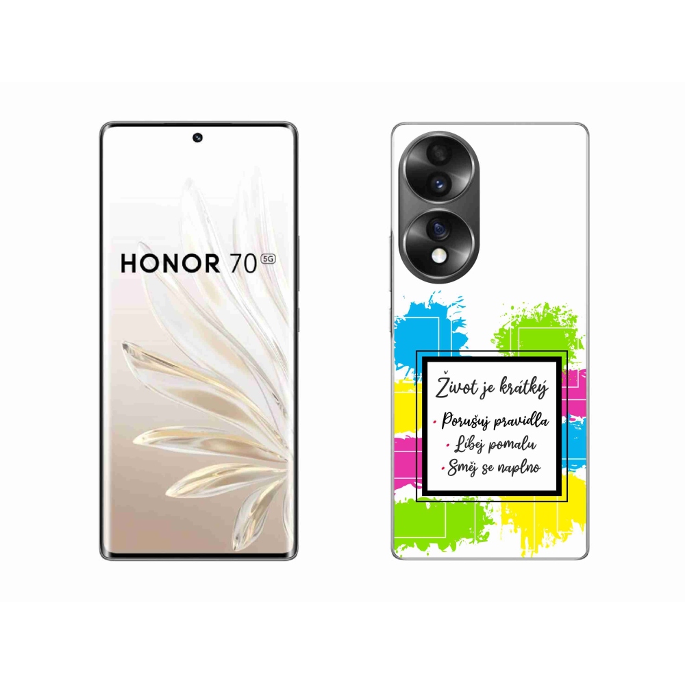 Gélový kryt mmCase na Honor 70 - citát 5 biele pozadie